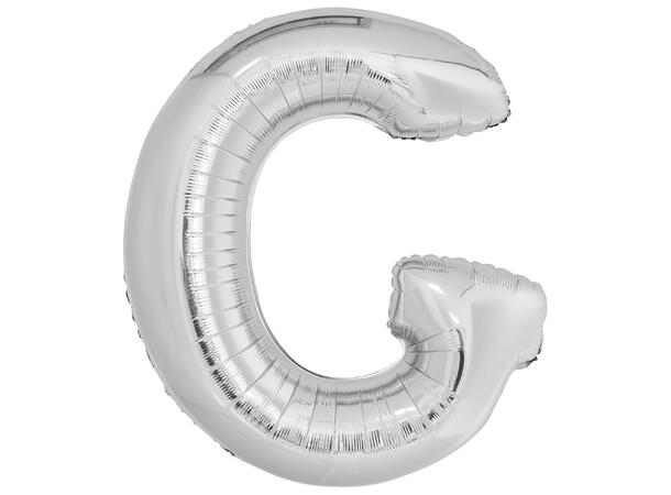 Bokstavballong - Bokstav G - Sølv Folie - 86cm 