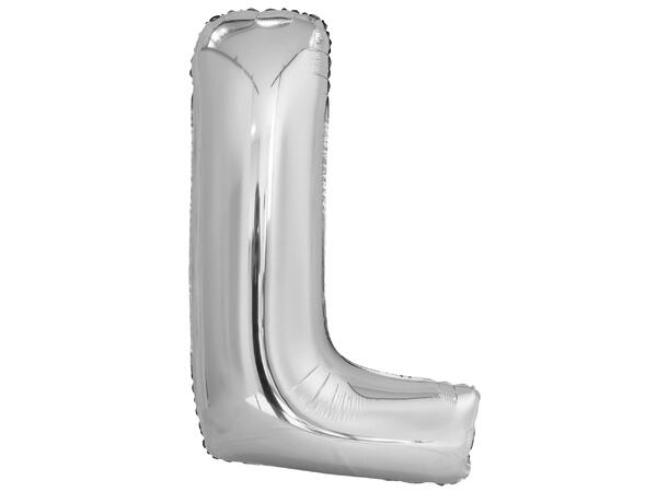 Bokstavballong - Bokstav L - Sølv Folie - 86cm