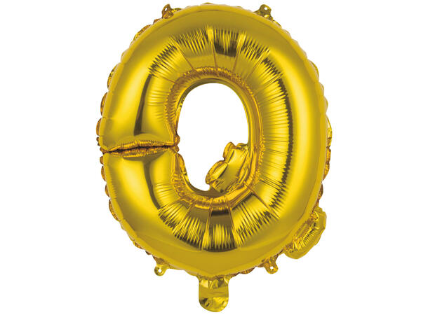 Bokstavballong - Bokstav Q - Gull Folie - 34cm 