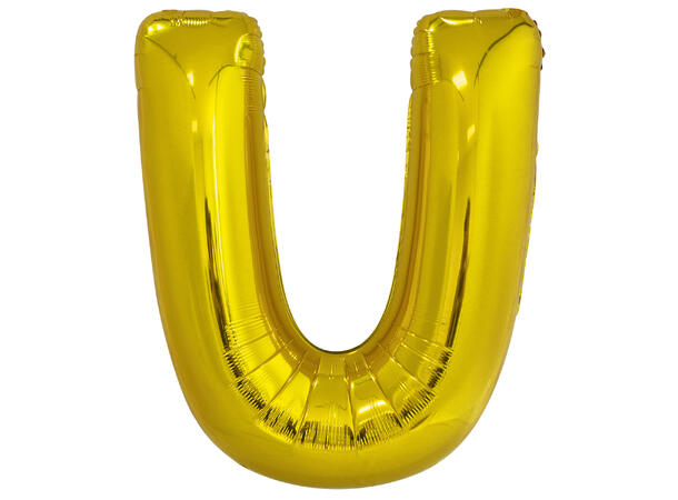 Bokstavballong - Bokstav U - Gull Folie - 86cm