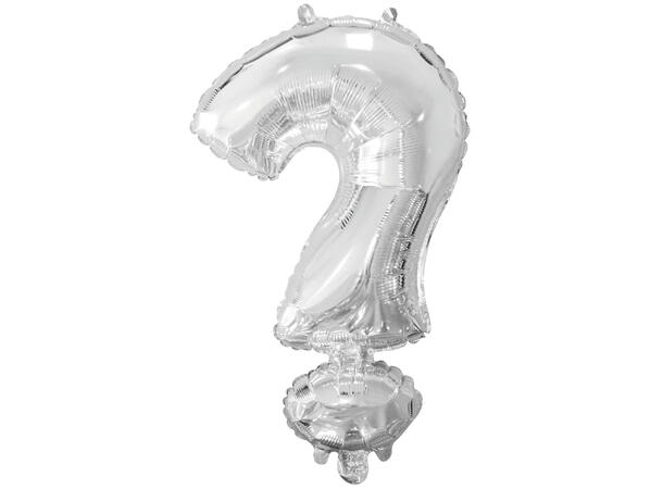 Bokstavballong - Tegn ? - Sølv Folie - 34cm 