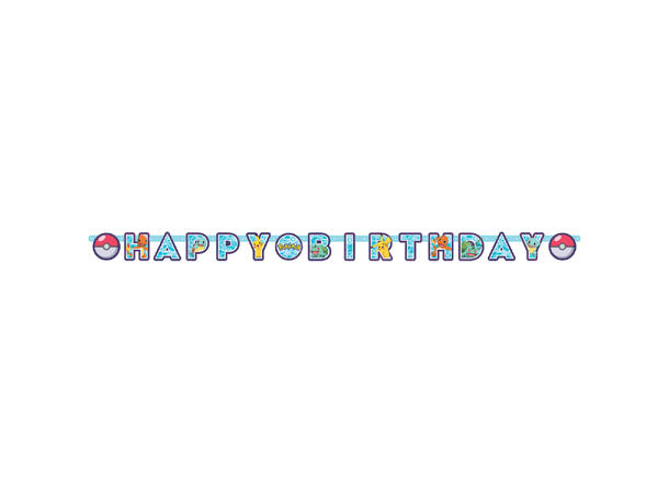 Bokstavbanner - Happy Bday - Pokemon 218x12cm