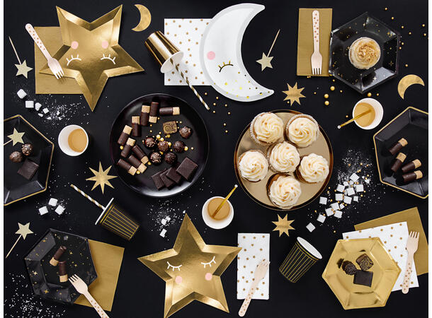 Cupcaketopper - Stjerne - Gull 11.5cm - 6pk 