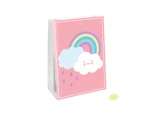 Gaveposer Klistremerke - Regnbue & Sky Papir - 14.7x21cm - 4pk
