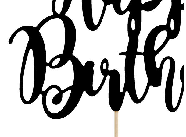 Kaketopp - "Happy Birthday" - Sort 25.5cm 
