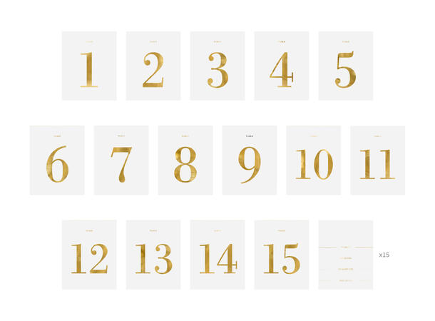 Klistremerker - Nummer 0-9 - Gull 9.5x12cm - 30pk 