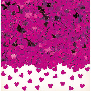 Konfetti - Hjerter - Rosa Skinnende 14g