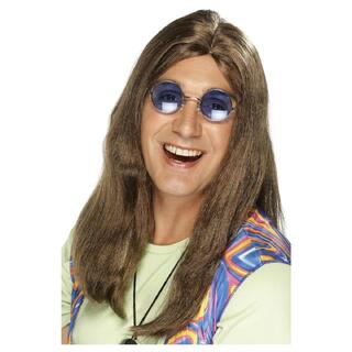 Parykk - Hippie Lang - Brun Herre - Onesize