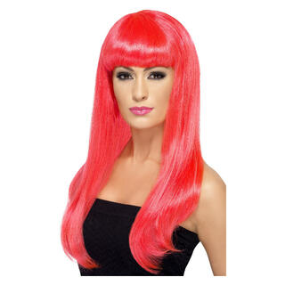 Parykk - Lang Lugg - Neon Rosa Onesize