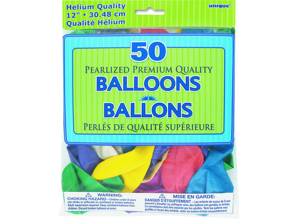 Ballonger - Perlemor Diverse Pastell 30cm - 50pk 
