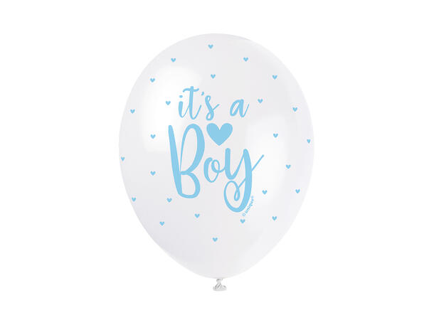 Ballonger Assortert - "it's a Boy" Blå 30cm - 5pk