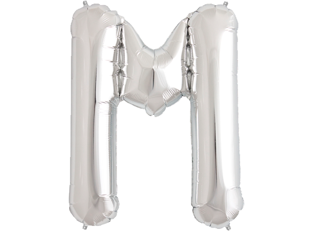 Bokstav M Silver 1 Folieballong - 86cm (34")