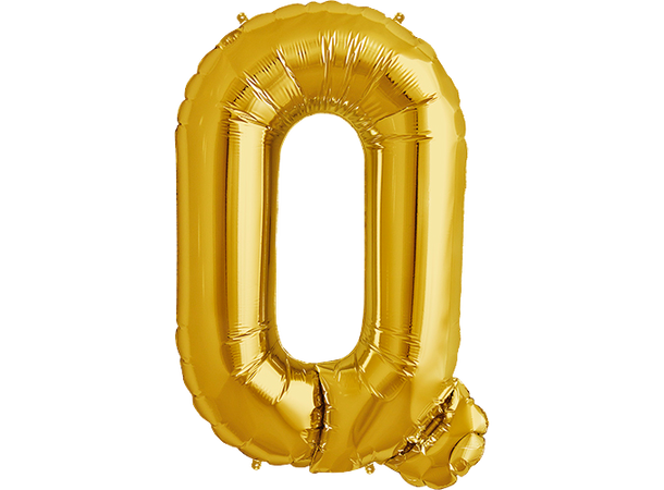 Bokstav Q Gold 1 Folieballong - 86cm (34")