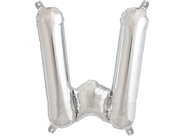 Bokstav W Silver 1 Folieballong - 86cm (34")