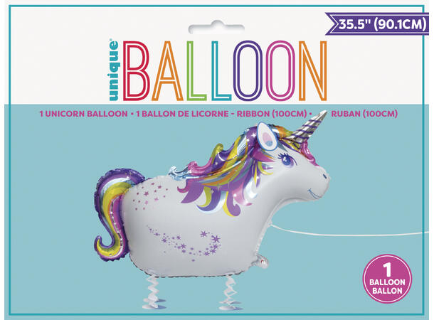 Folieballong - Kjæledyr - Enhjørning Ballongfigur