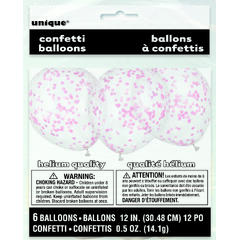 Konfettiballonger - Lys Rosa 30cm - 6pk