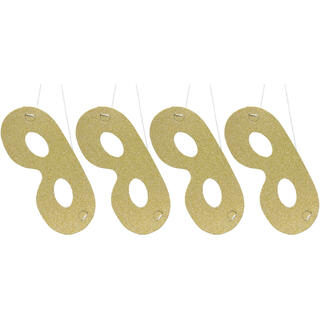Masker - Metallic Gull - Papp 4pk