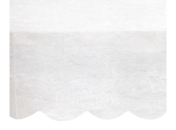 Papir Bordduk - Bølgekant - Hvit 137x274cm