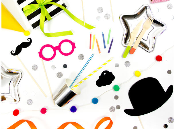 Papirsugerør - Stripete Gul 19.5cm - 10pk 