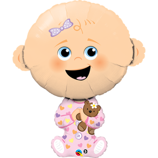 Premium Ballongfigur - Rosa Baby Folie - 97cm