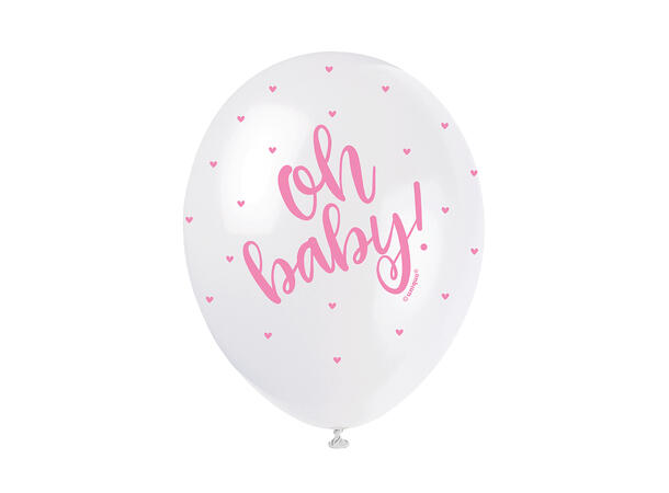 Ballonger - "oh Baby" Rosa 30cm - 5pk