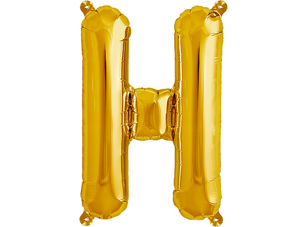 Bokstav H Gold 1 Folieballong - 86cm (34")
