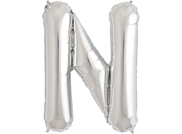 Bokstav N Silver 1 Folieballong - 86cm (34")