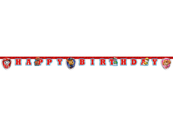 Bokstavbanner - Paw Patrol - Happy Bday Action - Papp