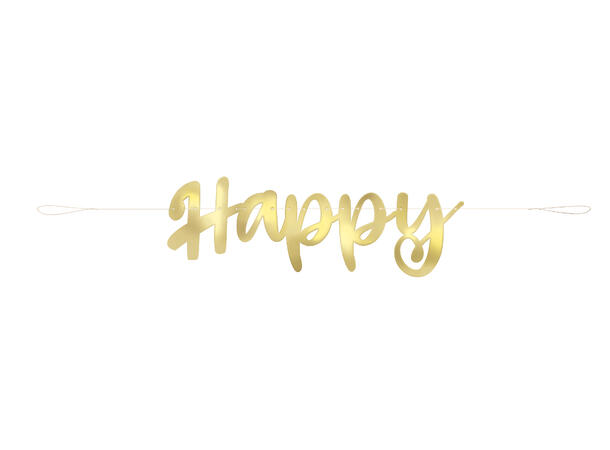 Bokstavbanner - "Happy Anniversary” Gull - Foliert Papir