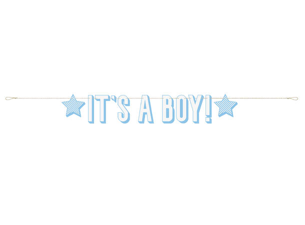 Bokstavbanner - "It's a Boy" - Blå Papp