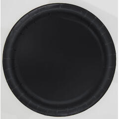 Ensfarget Sort - Plastfri 8 Runde tallerkener i papp - 18cm