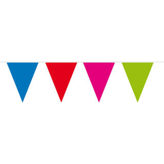 Flaggbanner - Flerfarget 1 Flaggbanner i plast - 10m - 29cm høy