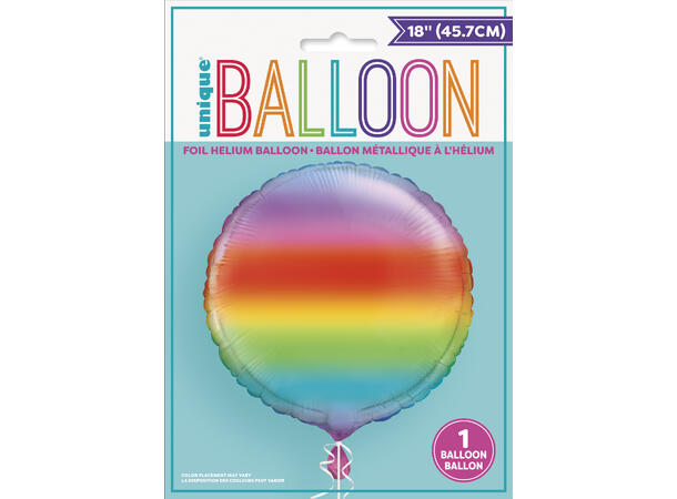 Folieballong - Regnbue 50cm