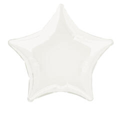 Folieballong - Stjerne Hvit 50cm