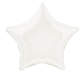 Folieballong - Stjerne Hvit 50cm