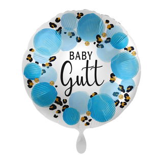 Folieballong - "Baby Gutt" - Blå Prikker 43cm