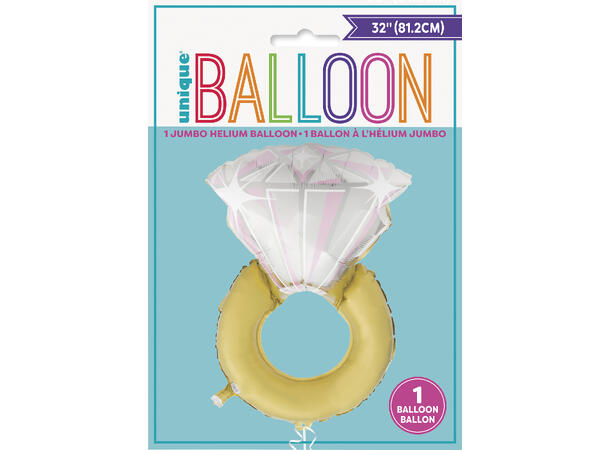 Folieballong Ballongfigur - Diamantring 81cm