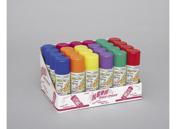 Hårspray - Neon Assortert - Display 1.3dl - 24pk