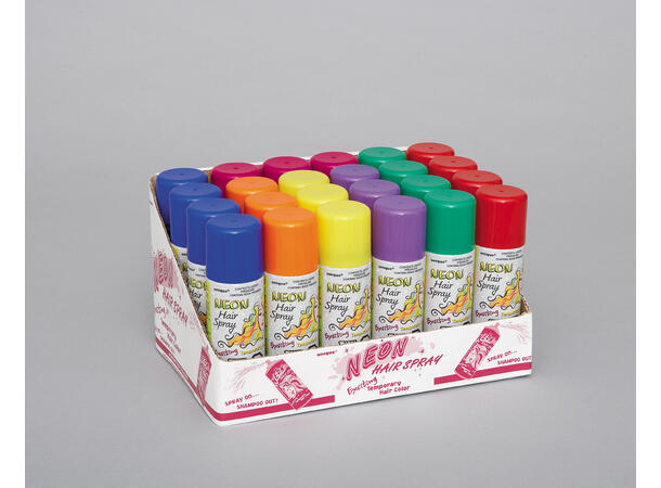 Hårspray - Neon Assortert - Display 1.3dl - 24pk
