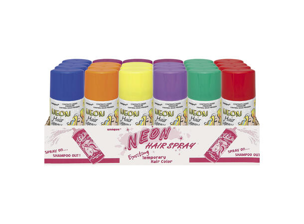 Hårspray - Neon Assortert - Display 1.3dl - 24pk