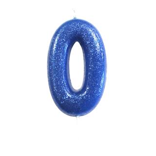 Kakelys - Nummer 0 - Glitter Blå 7cm