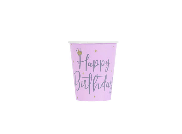Kopper - Svanebursdag - "Happy Birthday" 2.5dl - 8pk
