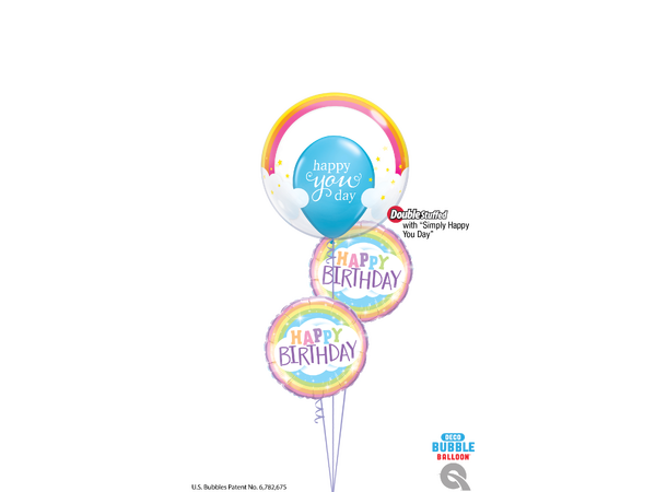 Premium Bubbleballong - Regnbue 56cm