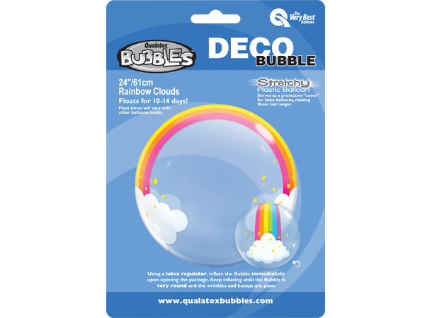 Premium Bubbleballong - Regnbue 56cm