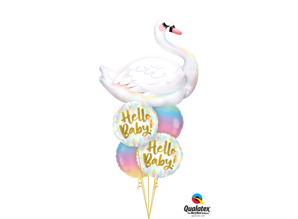 Premium Folieballong - "Hello Baby" Gullskrift - 46cm 