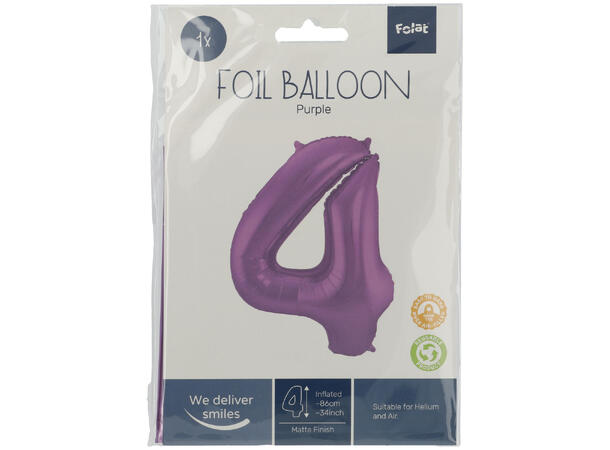 Tallballong Folie - Nummer 4 - Lilla 86cm