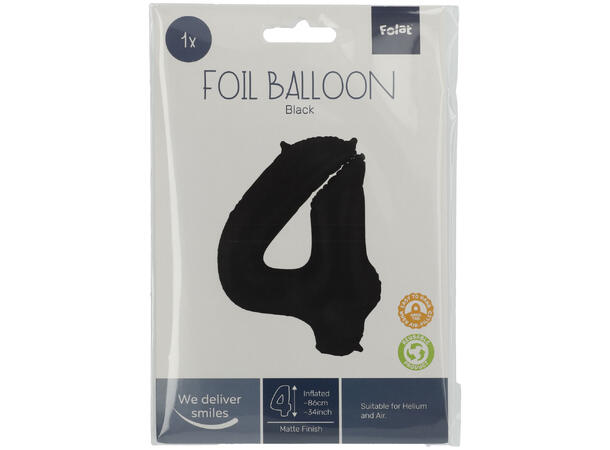 Tallballong Folie - Nummer 4 - Sort 86cm