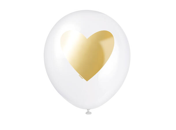 Ballonger - Gullhjerte - Div Farger 30cm - 6pk