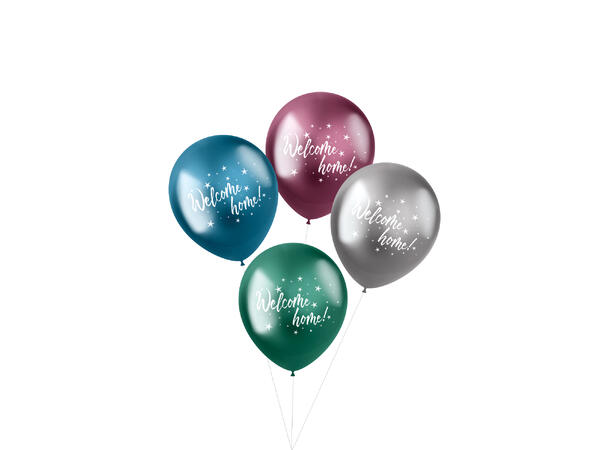 Ballonger - "Welcome Home" - Assortert Metallic - 33cm - 4pk