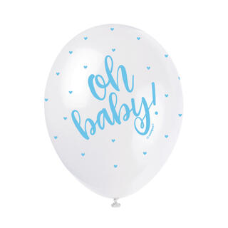 Ballonger - "oh Baby" Blå 30cm - 5pk